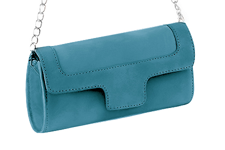 Handcrafted women's elegant clutch in premium peacock blue leather. Perfect for weddings, ceremonies, and parties.  
                Choose from our luxurious collections of leather and fabric to perfectly match your clutches to your outfits.